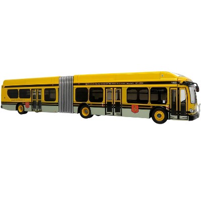 New Flyer Xcelsior XE60 Articulated Transit Bus Yellow with Black 1/87 (HO) Scale Diecast Model by Iconic Replicas