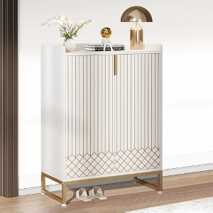Kumasinova 29.52" Shoe Cabinet,Modern Freestanding 5-Tier Shoe Storage Organizer with Adjustable Shelves and 2 Doors for Entryway,Hallway,Closet - 1 of 4