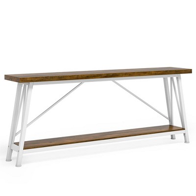 Resenkos Console Table, Sofa Table, 70.9" Console Table, Extra Long Sofa Table Behind Couch,Light Brown & White