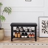 KTMBDW Shoe Rack Bench, 3-Tier Shoe Rack for Entryway, Mid-Century Modern - 2 of 4