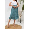 Clearlove Maternity Printed Ruffle High-Waist Cable Knit Layered Skirt Comfortable and Stylish Pregnancy Wear - 3 of 4