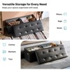 Pinmoco 43" Storage Ottoman Bench Folding Leather Storage Bench with White Blanket and Side Pocket for Entryway Living Room - 4 of 4