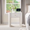Modern Wooden Nightstand 23.6" Tall with Charging Station Curved 1 Drawer Bedside Table for Living Room Bedroom - 2 of 4