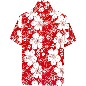 LA LEELA Mens Hawaiian Shirts Short Sleeve Button Down Shirt Floral Shirt Men Beach Vacation Tropical Shirts for Men Funny - 1 of 4