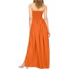 LA LEELA Women's House Daily Routine Evening Wear Solid Smocked Top Maxi Slit Dress Casual Strapless Tube Dresses for Women - 3 of 3