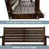 Fortune Candy 2-Person Wooden Porch Swing, Ergonomic Design, Weather-Resistant, Includes Hanging Chains for Patio, Garden, or Yard - 4 of 4