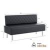 Karl Home Black 58.6 in. Upholstered Waiting Room Reception Bench Chair with Backrest - 3 of 4