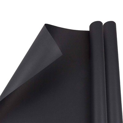 JAM Paper Gift Wrap Matte Wrapping Paper 25 Sq. Ft Matte Black 277013526