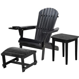 Jiallo Foldable Adirondack Chair with cup holder Bristro Set with Ottoman - 1 of 4