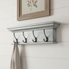 HomeRoots 28" Black And Blue Solid Wood Four Hook Wall Mount Coat Rack - 2 of 4