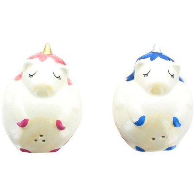 Se7en20 Glitter Galaxy Pink & Blue Unicorn Salt & Pepper Shaker Set