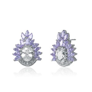 Guili Sterling Silver Cubic Zirconia Pale Purple Earrings - 1 of 2