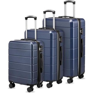 3-Piece Set Luggage with Spinner Wheels, Expandable Hardside Carry On Medium Checked Suitcase - 1 of 4