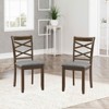 MAYEERTY Set of 4 Wooden Dining Chairs, Padded Upholstered Seat, Dining Room Living Room, Gray - 2 of 4
