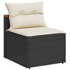 vidaXL Patio Sofas Armless with Cushions 2 pcs Black Poly Rattan - 4 of 4