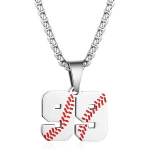 Inspiration Baseball Jersey Number Necklace Stainless Steel Charms Number Pendant for Men Women - 1 of 4