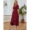 Coolmee Maternity Puff short Sleeve Maxi Dress V Neck Pregnancy Dresses for Baby Shower Photoshoot - 3 of 4