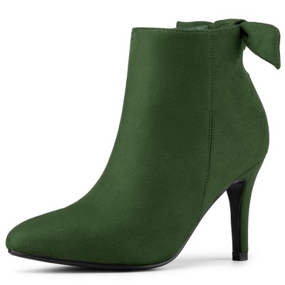 Allegra K Women's Pointed Toe Stiletto Heel Ankle Boots