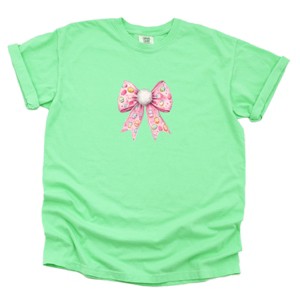 Easter Egg Bow Coquette - Women's Garment Dyed Graphic T-Shirt - 1 of 4