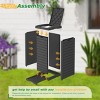 SEVOBAL 31 Gallon Outdoor Trash Can Garbage Can with Lid Waterproof Resin Garbage Patio Waste Bin Garden Backyard Deck, Black, 16.1"*16.26"*33.86" - 4 of 4