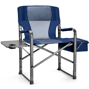 SUGIFT Folding Camping Chair, Heavy-Duty Director Chair with Side Table and Cooler Bag, 330 lbs Capacity - 1 of 4