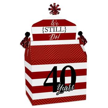 Big Dot of Happiness We Still Do - 40th Wedding Anniversary - Treat Box Party Favors - Anniversary Party Goodie Gable Boxes - Set of 12