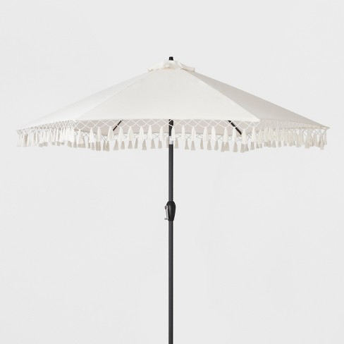 9' Patio Umbrella with Fringe - Beige - Opalhouse : Target