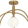 Possini Euro Design Clara 27" Mid Century Modern 6-Light Semi Flush-Mount Ceiling Light Fixture Kitchen Foyer Hallway Warm Brass Finish White Glass - 4 of 4