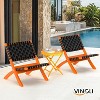 VINGLI Patio Folding Side Table, Small Outdoor Table with Everlasting Floral Pattern and Sturdy X-Shaped Metal Frame Ideal,Yellow, 1 Pack - 2 of 4