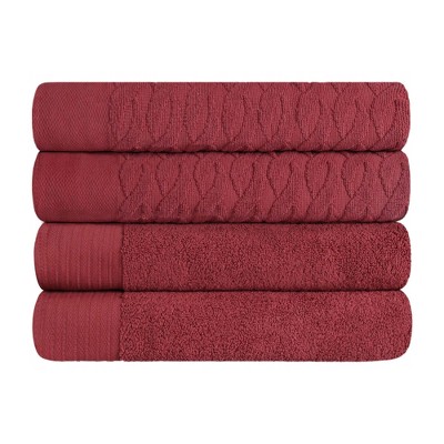 Premium Cotton Herringbone Medium Weight Bathroom Towel Set by Blue Nile Mills