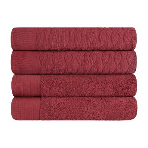 Premium Cotton Herringbone Medium Weight Bathroom Towel Set by Blue Nile Mills - 1 of 4