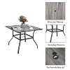 Kozyard Outdoor Patio Dining Table Woodgrain-Look Frame Powder Coated Table with Umbrella Hole for Backyard Patio Dining - 3 of 4