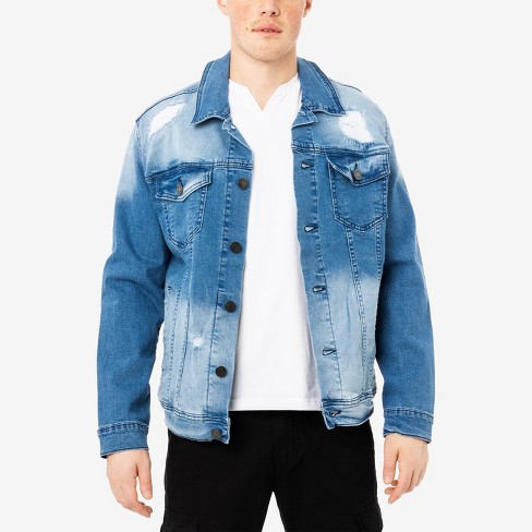 Men's Faux Shearling Lined Denim Trucker Jacket - Goodfellow & Co™ Blue :  Target