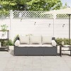 vidaXL 3-Seater Black Rattan Patio Sofa w/Cushions - Outdoor/Garden Furniture - 3 of 4