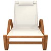 vidaXL Sun Lounger with Pillow White Textilene and Solid Wood Poplar - 3 of 4