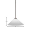 Toltec Lighting Paramount 1 - Light Pendant in  Brushed Nickel with 16" White Muslin Shade - 2 of 2