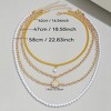 HTUTWOO Multi-Layered Necklace for Women, Pearl Necklace, Diamond Disc Thick Chain, Pearl Pendant Necklace, Stylish Jewelry Gifts - 3 of 4