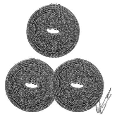 Unique Bargains Nylon Windproof Adjustable Widen Clothesline 3 Pcs