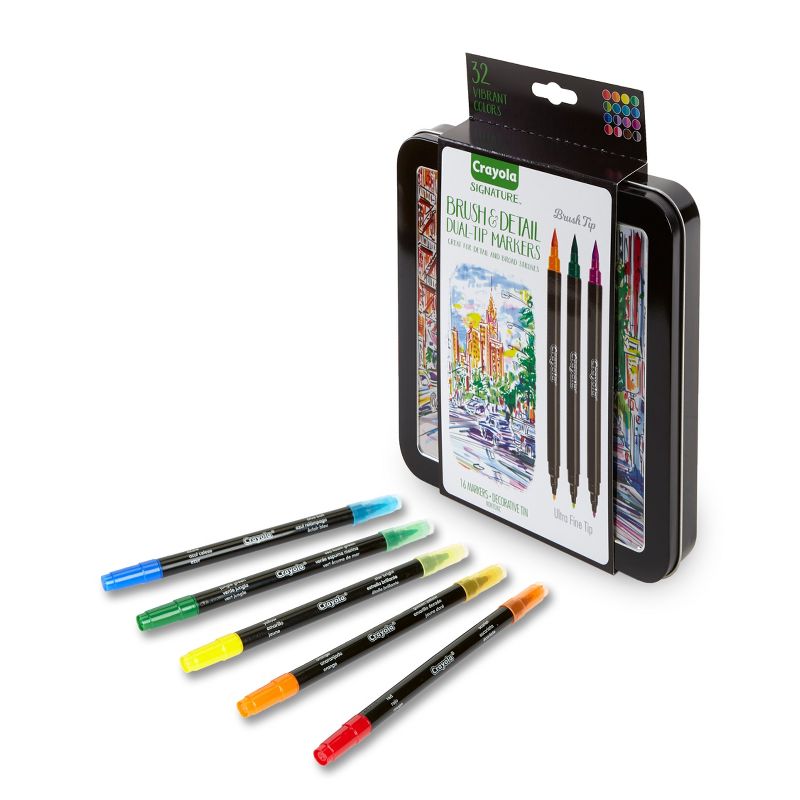 Crayola Signature 16ct Brush &#38; Detail Dual Tip Markers - 32 Colors, 3 of 8