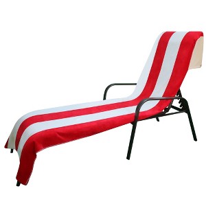 Cabana Striped Cotton Standard Size Towel/ Chaise Lounge Chair Cover by Blue Nile Mills - 1 of 4