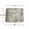 Springcrest 14" Top x 15" Bottom x 10" High x 10 1/2" Slant Print Lamp Shade Replacement Medium White Drum Farmhouse Velvet Leaves Spider Harp Finial - 4 of 4