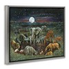 Stupell Industries Animal Pairs at Watering Hole Floating Frame Canvas Wall Art - 2 of 4