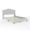 Martha Stewart Amelia Upholstered Platform Bed with Curved Headboard and Cushioned Siderails, Wood Slat Foundation with No Box Spring Needed - 2 of 4