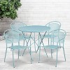 Flash Furniture Oia Commercial Grade 30" Round Indoor-Outdoor Steel Folding Patio Table Set with 4 Round Back Chairs - 2 of 4
