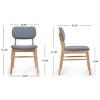 Mid-Century Upholstered Dining Chairs Set of 2, Rubberwood Frame Dining Room Chairs with Padded Seat and Back for Kitchen - Cuddlewood - 4 of 4