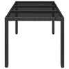 vidaXL Patio Table, with Glass Top Black 59.1"x35.4"x29.5" Poly Rattan - 4 of 4