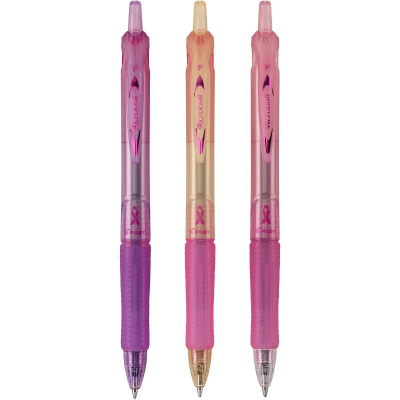 Pilot 3ct Acroball Breast Cancer Awareness Ballpoint Pens Fine Point 0.7mm Black Ink, 3 of 8