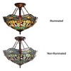 Chloe Lighting Lighting Empress Tiffany-Style Dark Bronze 2 Light Semi-Flush 16'' Wide, Multicolor (CH3T471GD16-UF2) - 2 of 4