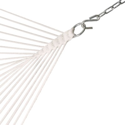 Gray and Beige Quilted 2-Person Hammock with Steel Stand