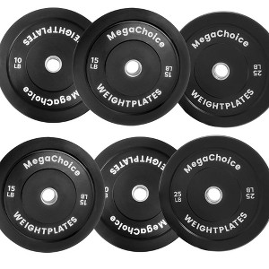 GOCAPTAIN 2-Inch Bumper Plates Set (160Lbs) - High-Bounce Rubber Weight Plates, Barbell Weights for Home Gym & Commercial Use - 1 of 4